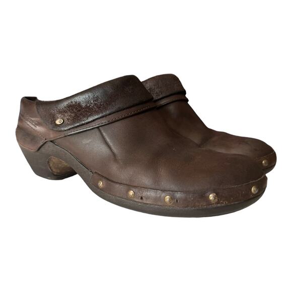 Merrell Luxe Wrap Chocolate Leather Studded Clog western Shoes size 8.5 - Picture 6 of 16